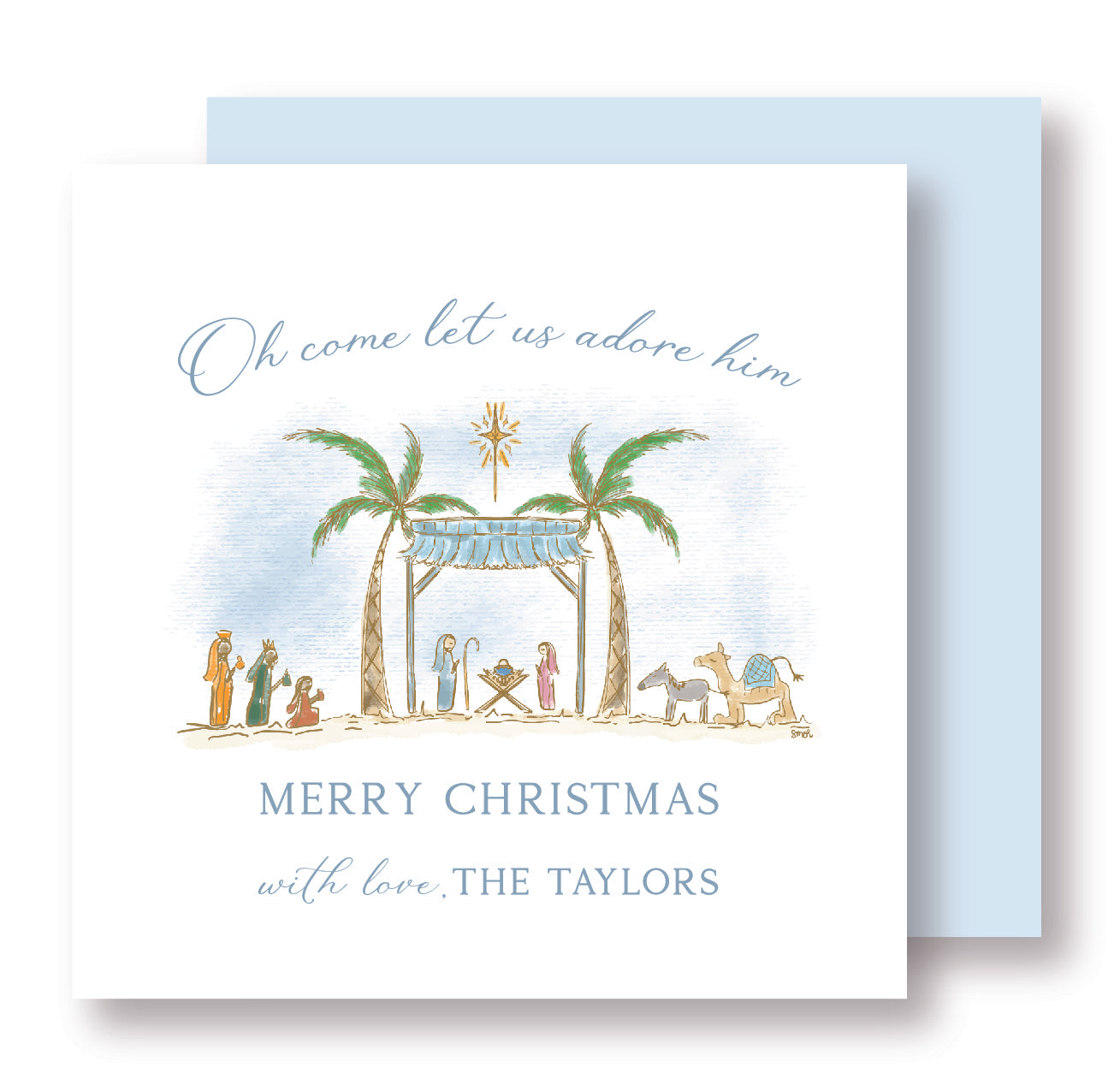 Nativity Square Christmas tag