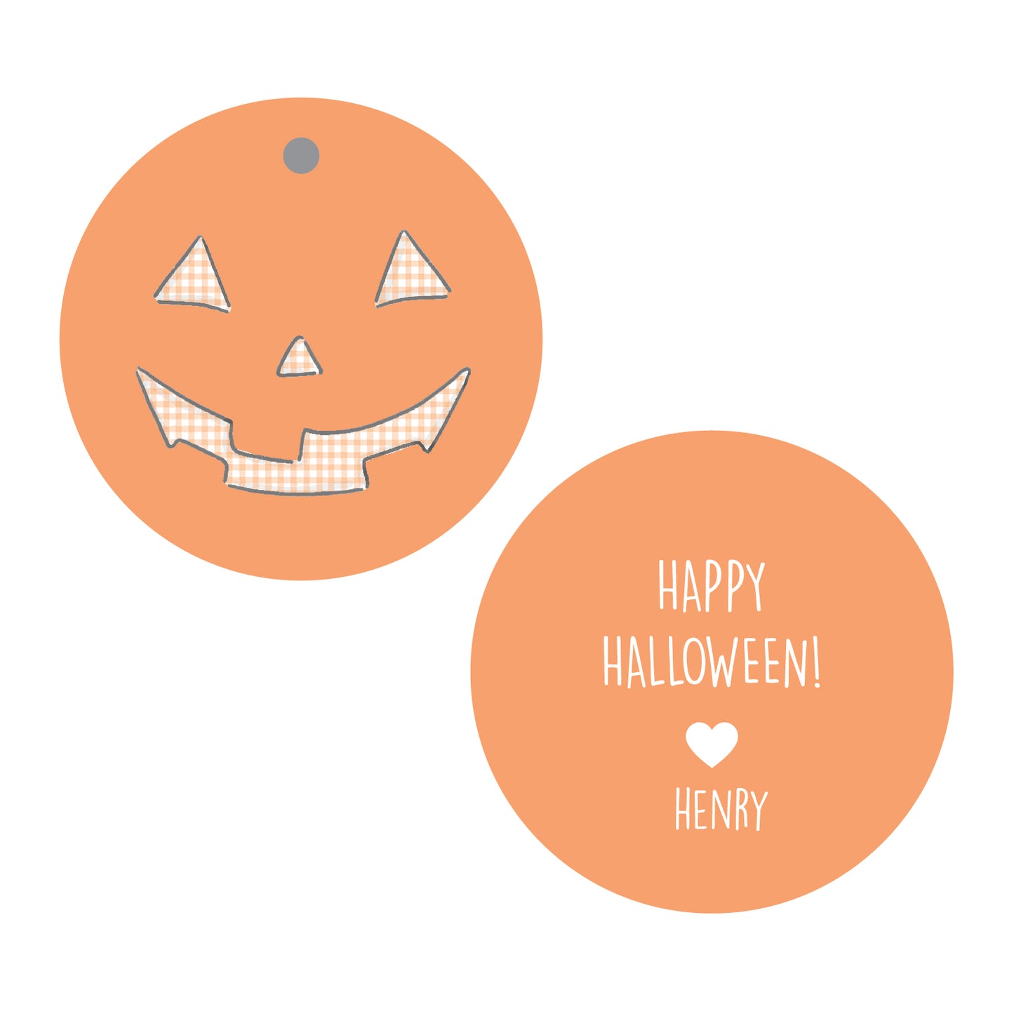 Orange Jack-o-lantern Halloween Tag