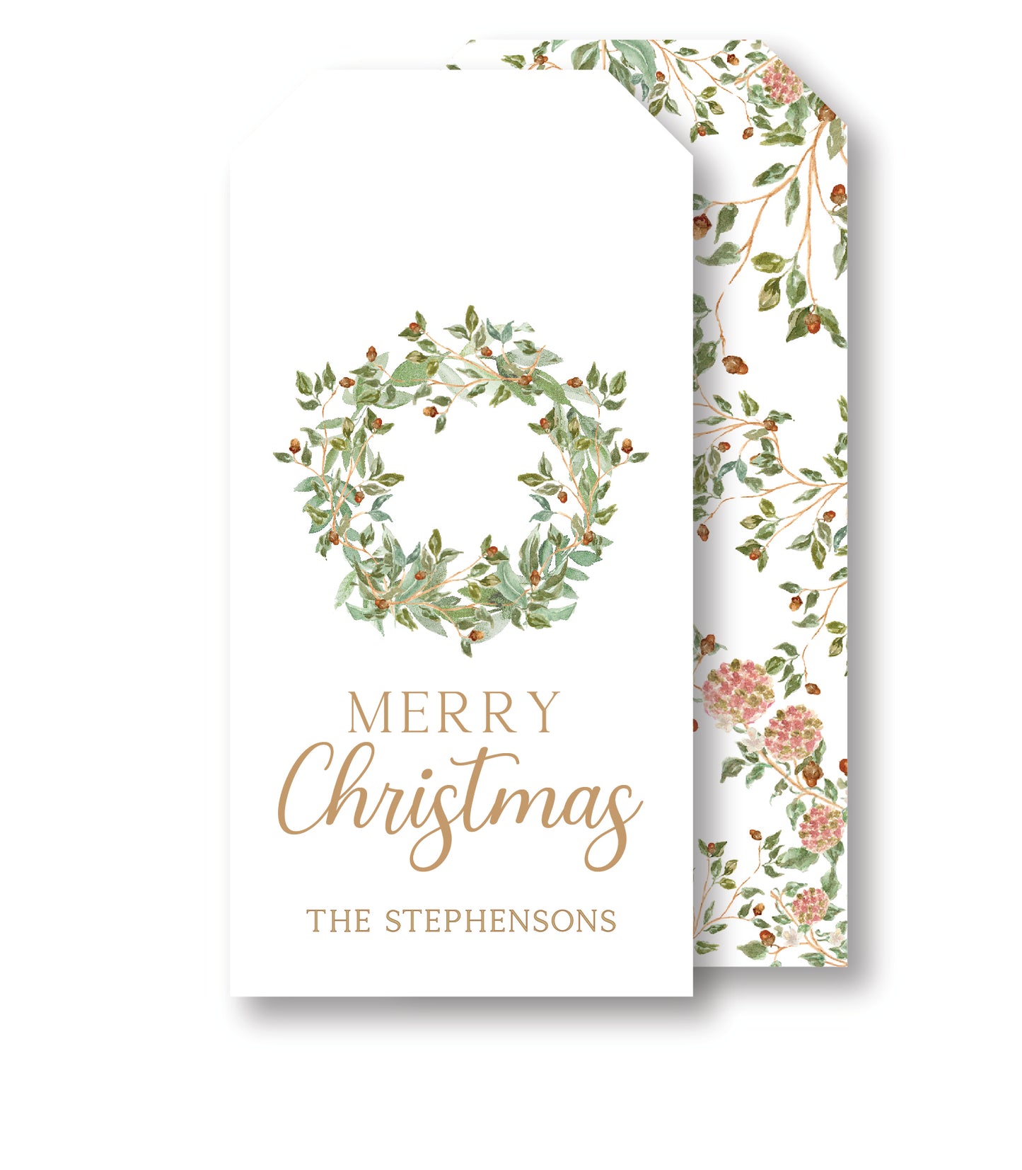 Pine Chinoiserie Merry Christmas tag