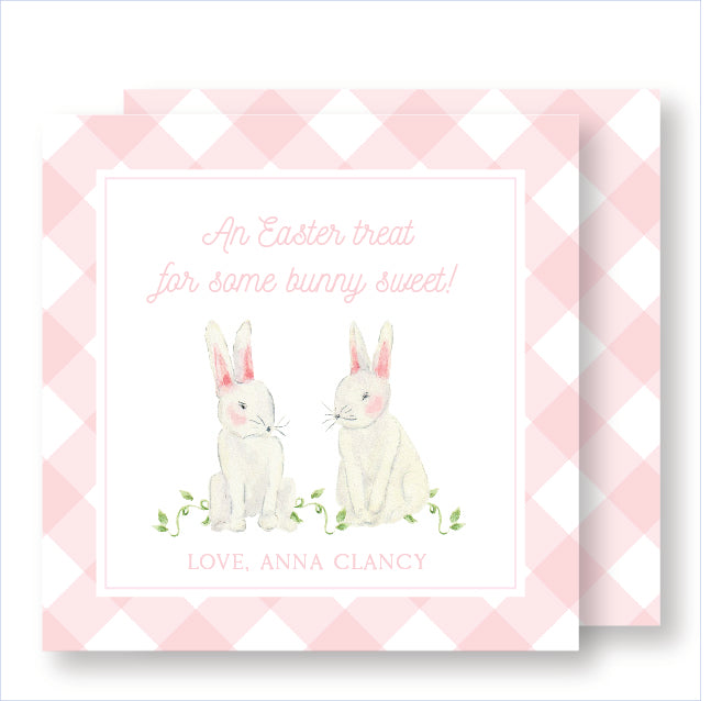 Pink Bunny Treat Tag