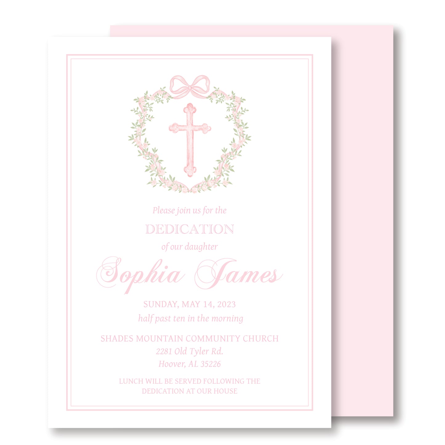 Pink Wreath Baby Dedication