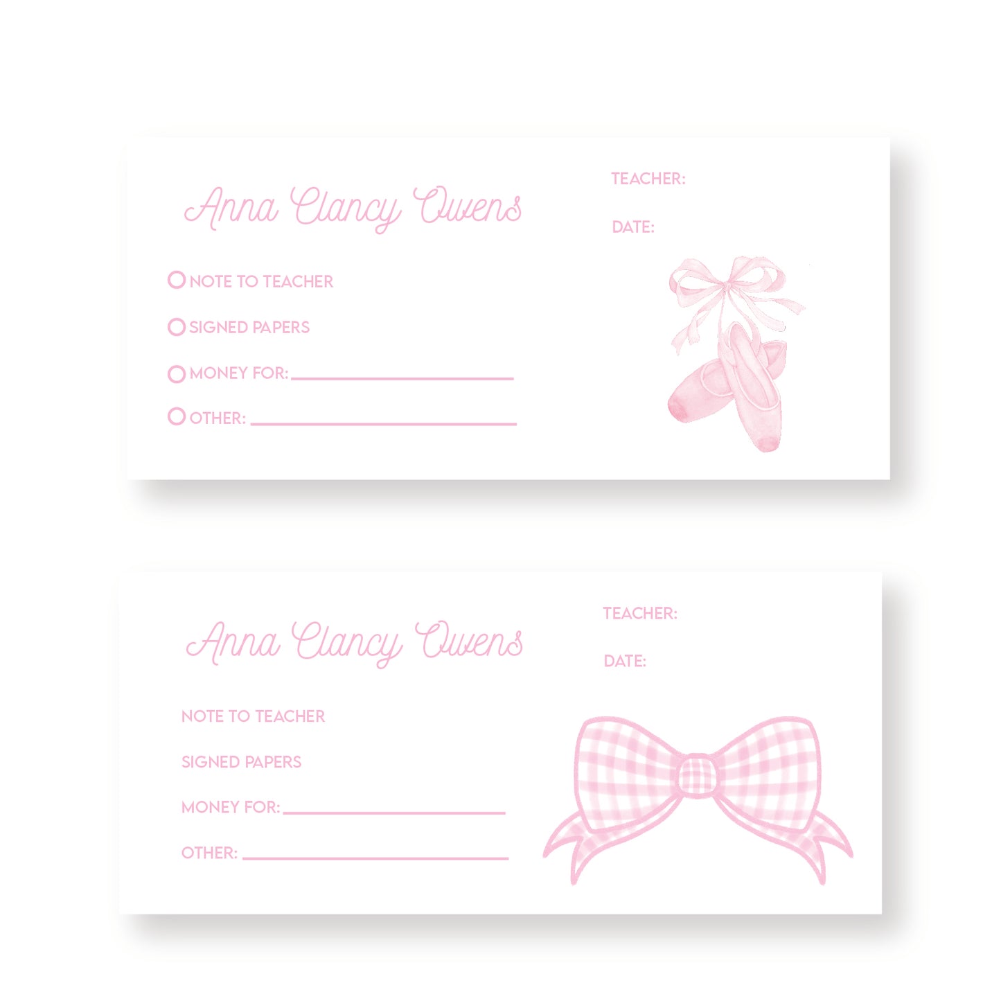 Pink School Envelope