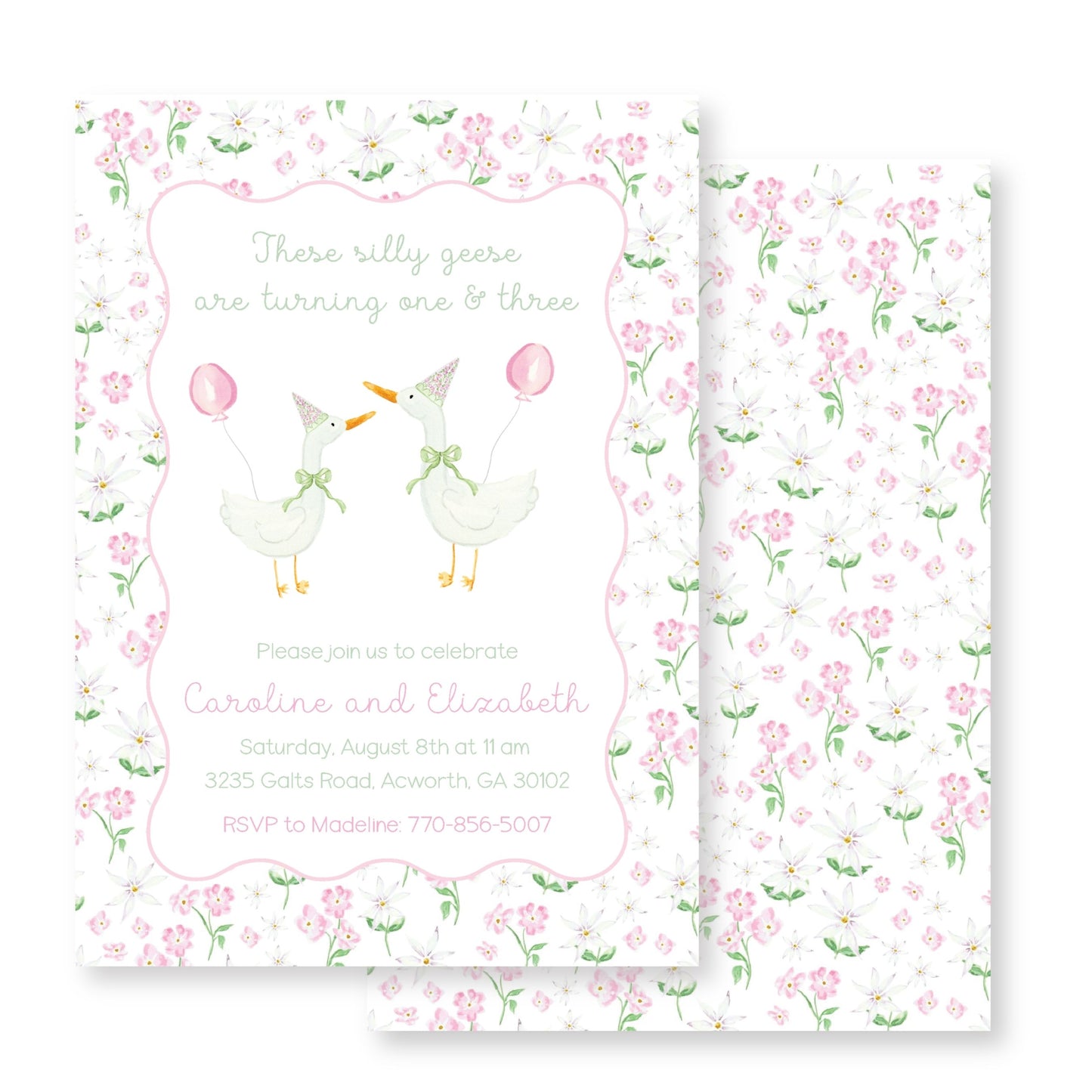 Pink Goose Invitation