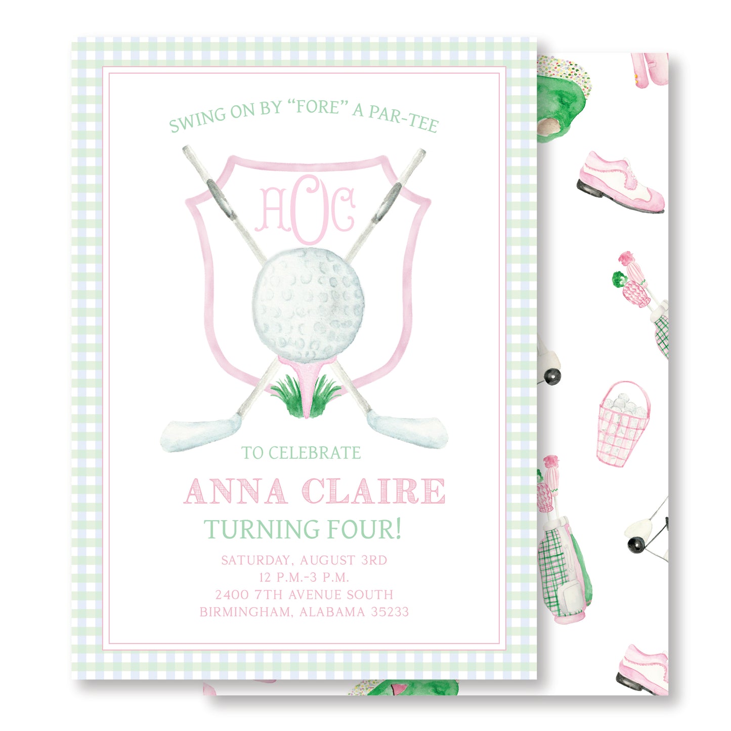 Pink Golf Cart Invite