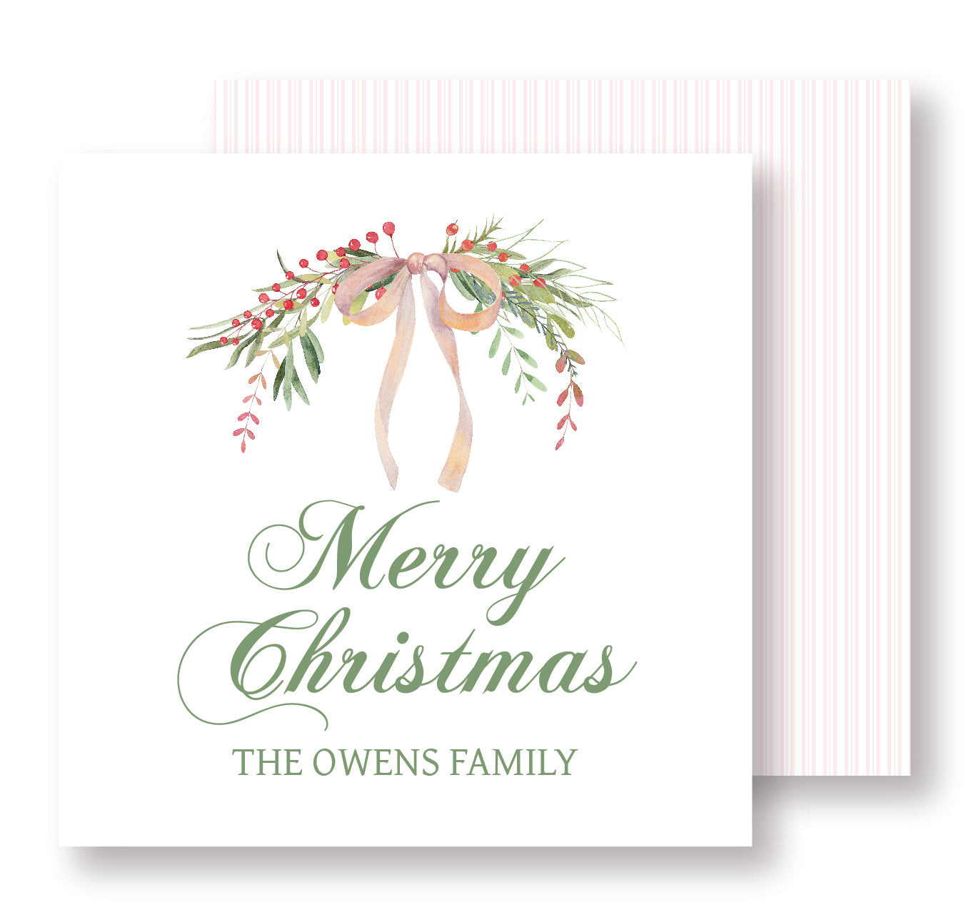 Pink Holly Square Tag