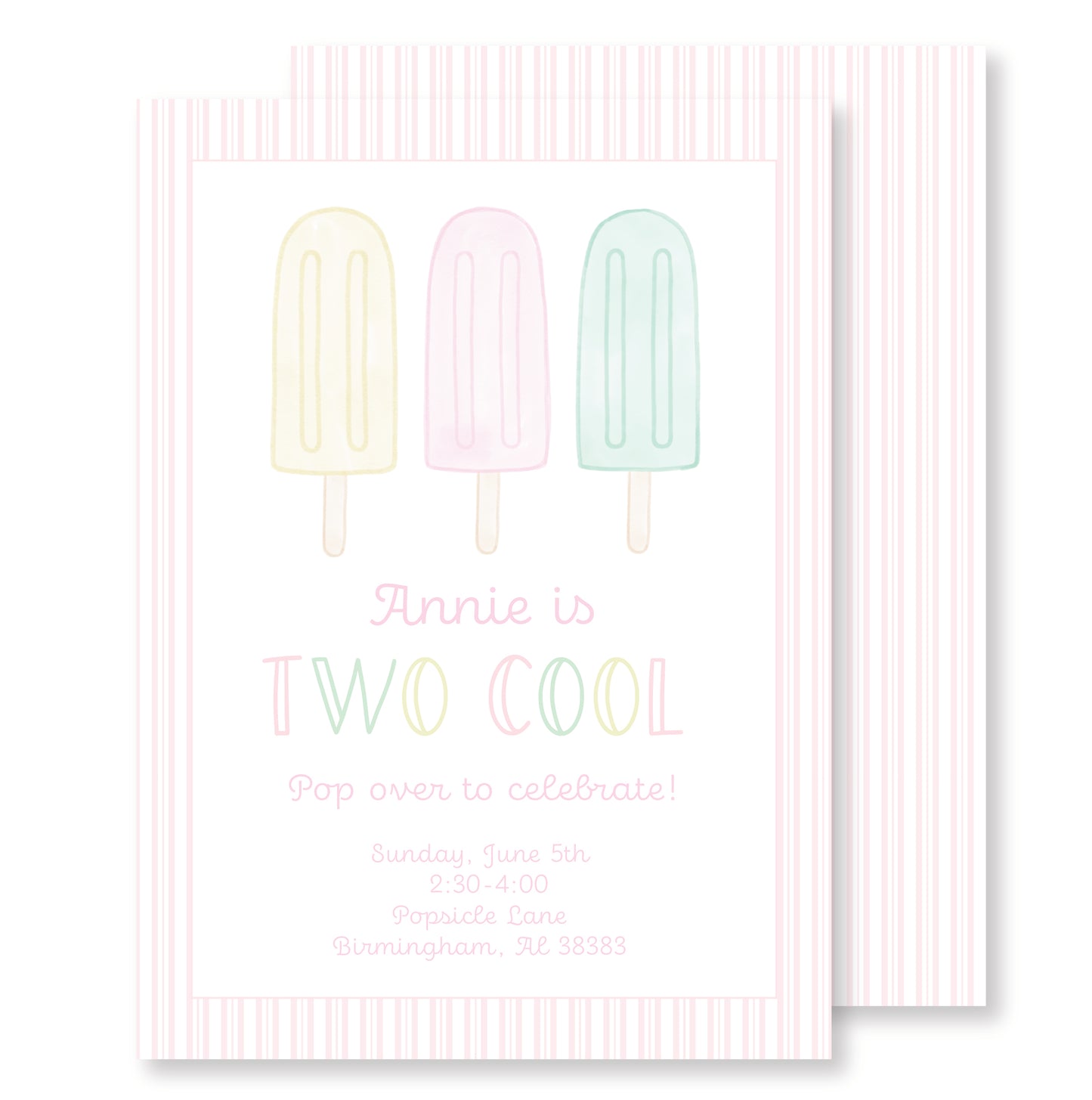 Pink Popsicle Invitation