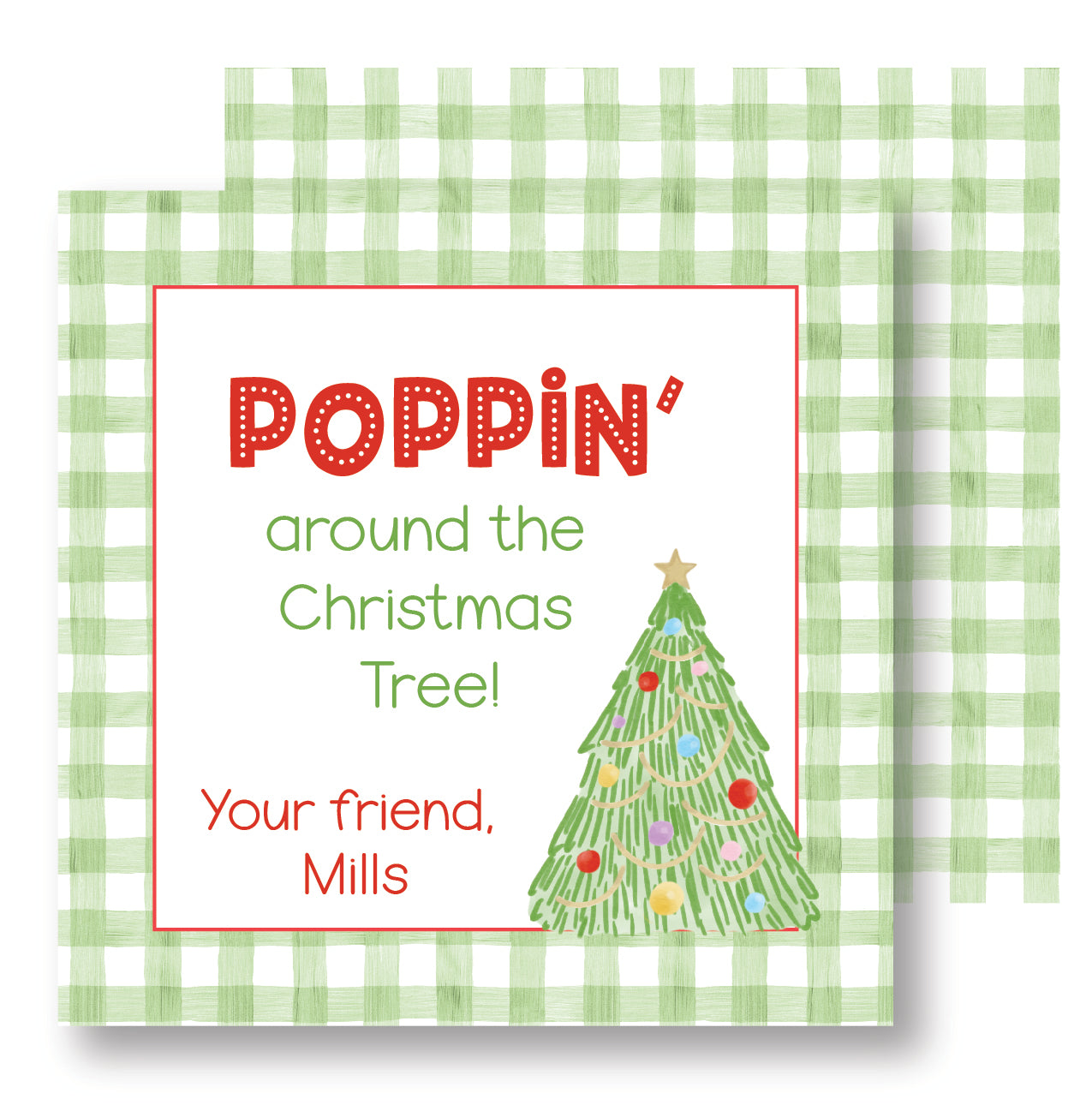 Poppin' Around the Christmas Tree tag