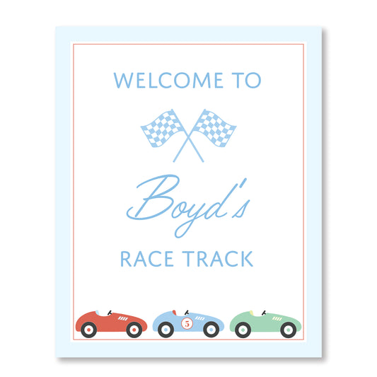 Racecar Welcome Sign