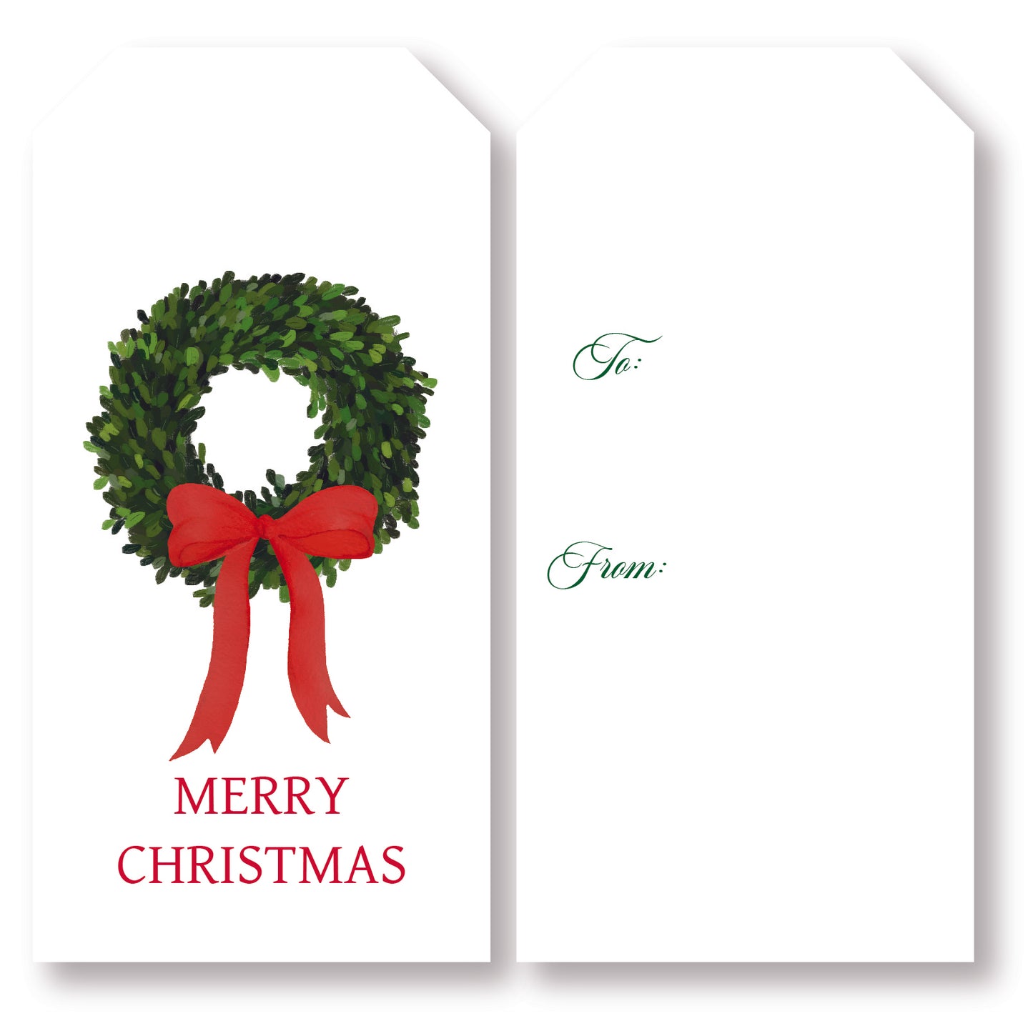 Red Boxwood Wreath Tag