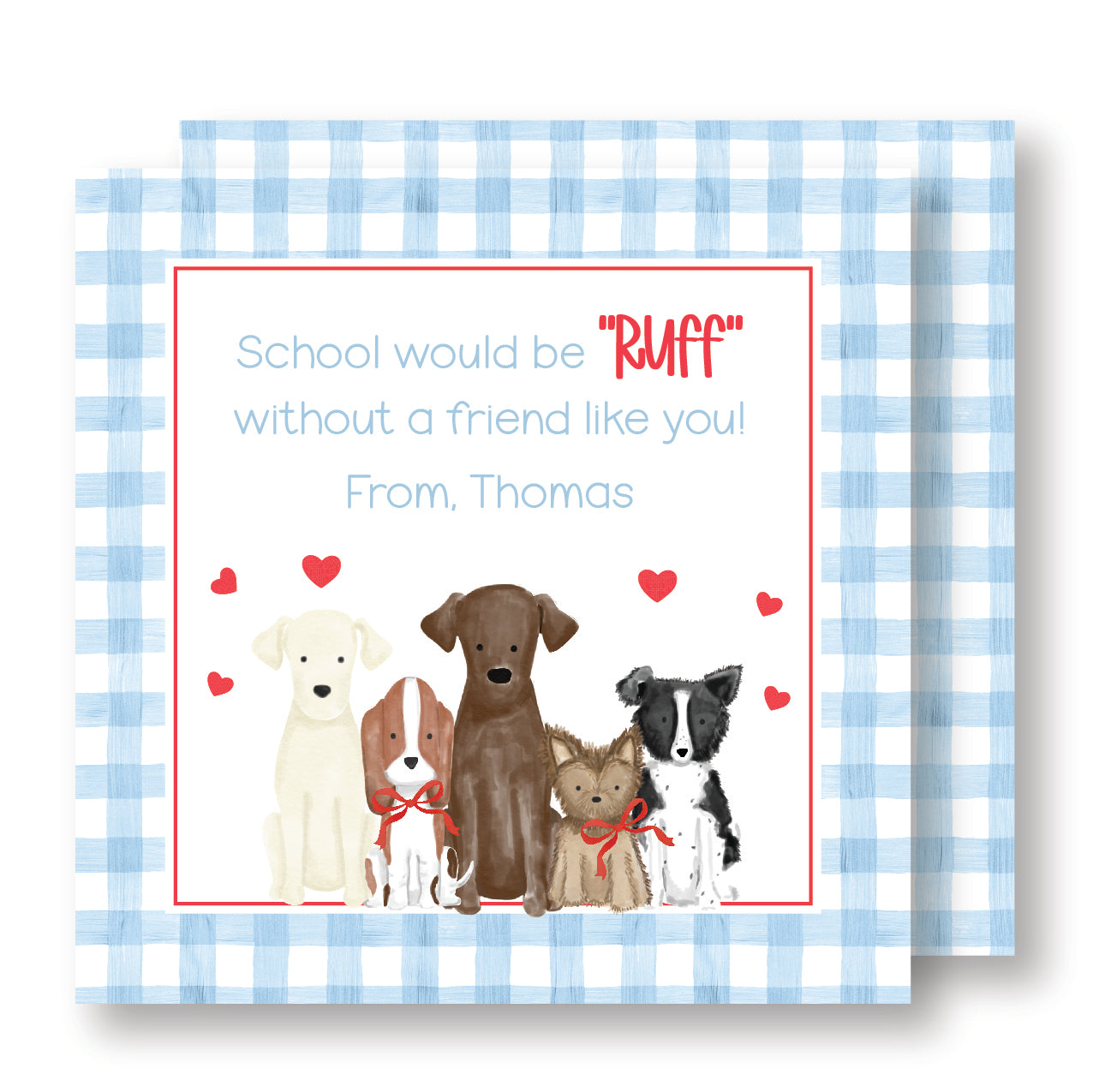 Puppy Ruff Valentine Blue