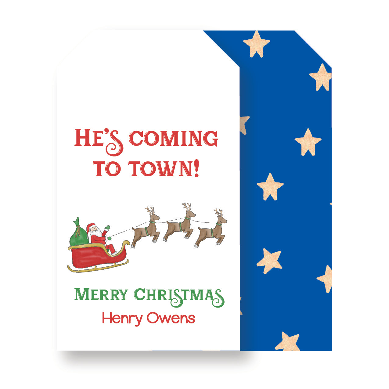 Santa's Sleigh gift tag