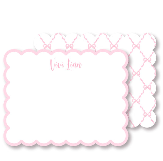 Scalloped Bow Trellis Stationery