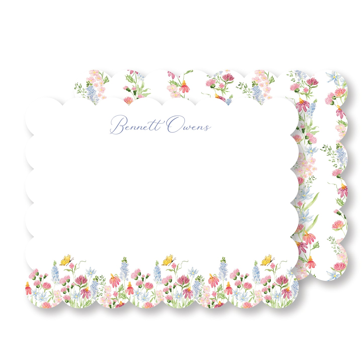 Scalloped Wildflower Stationery