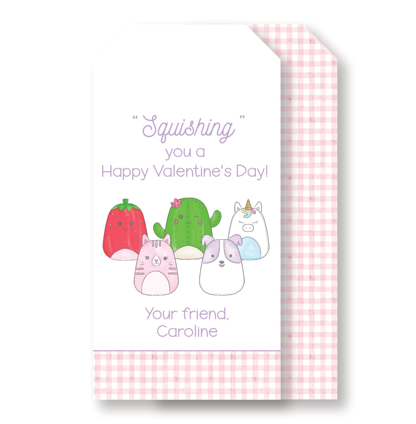 Squishmallow Valentine tag