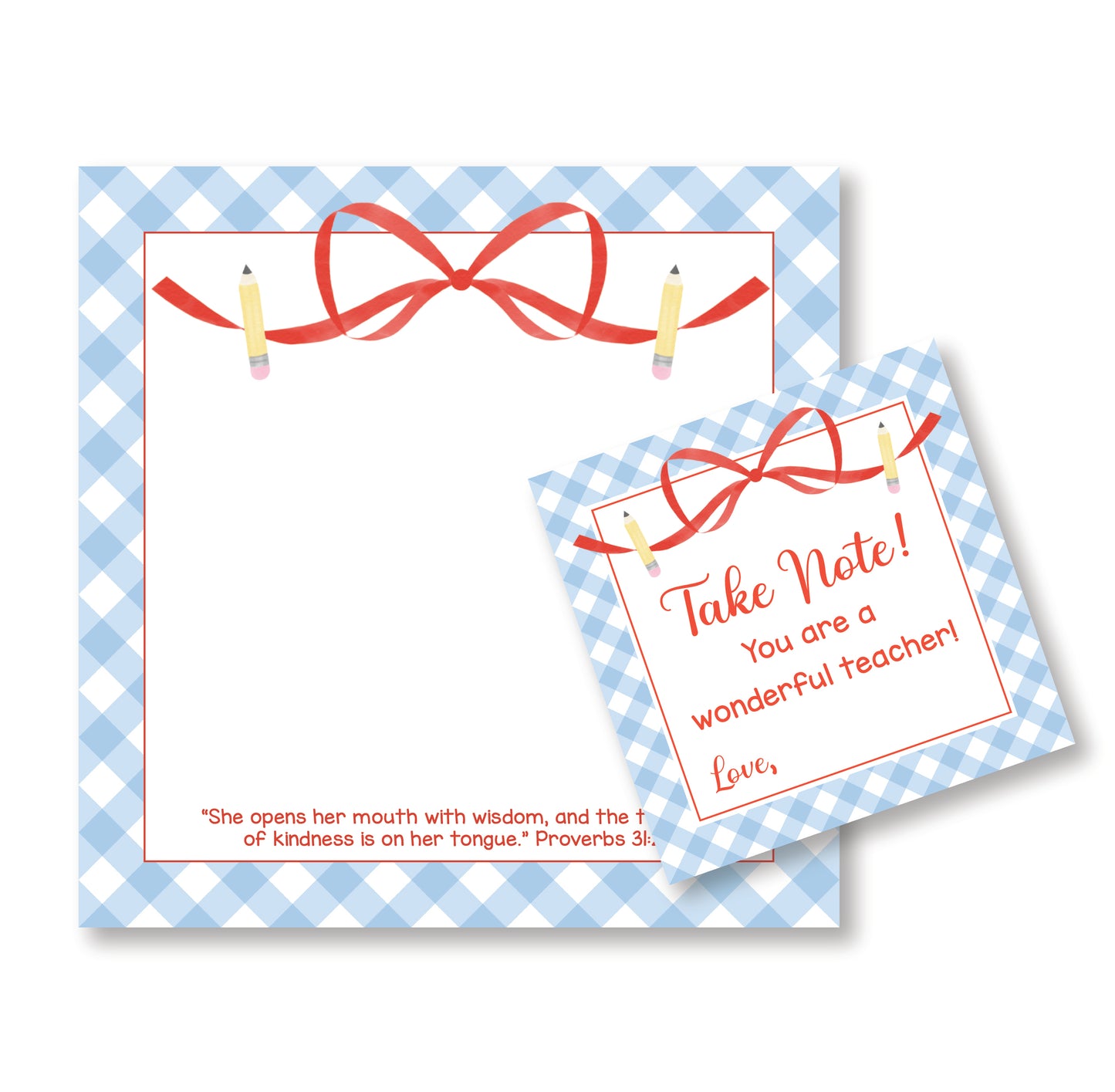 Teacher Verse Square Notepad