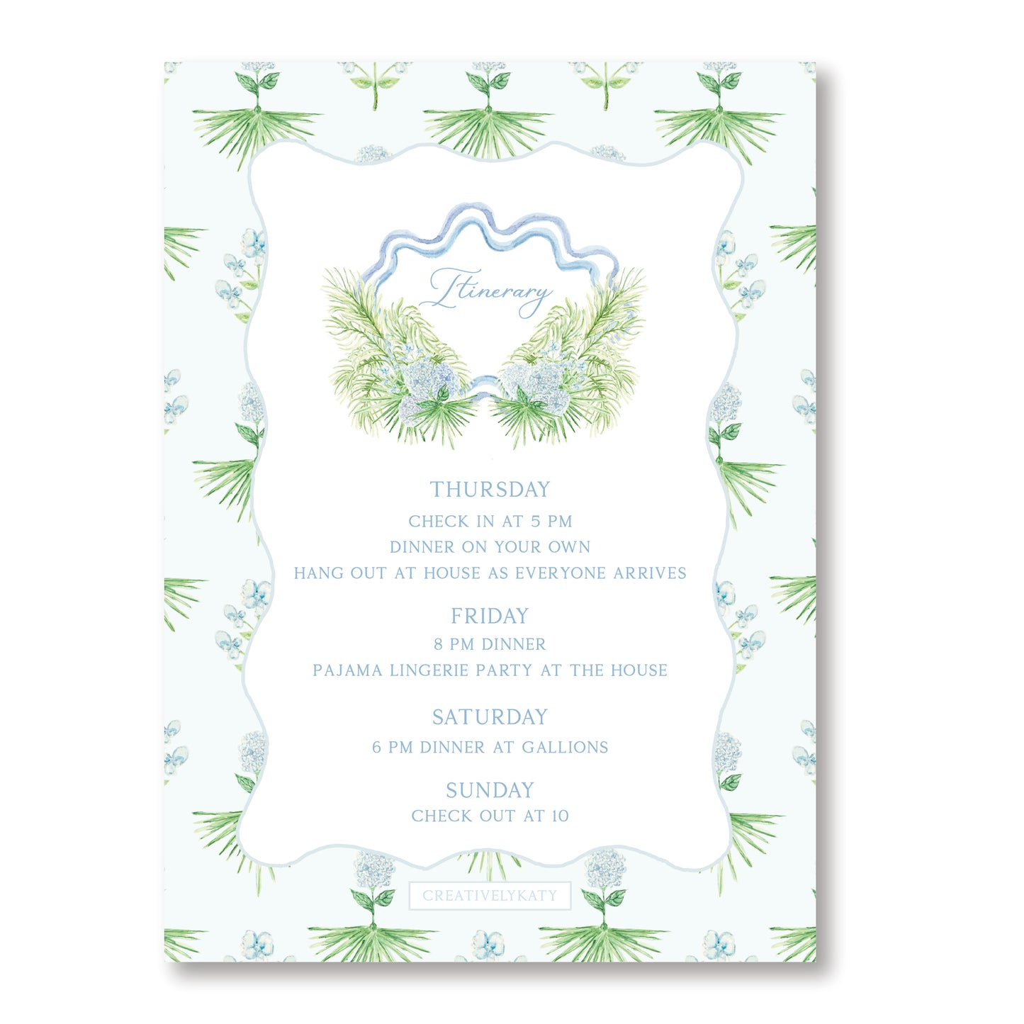 Bachelorette Coastal Invitation