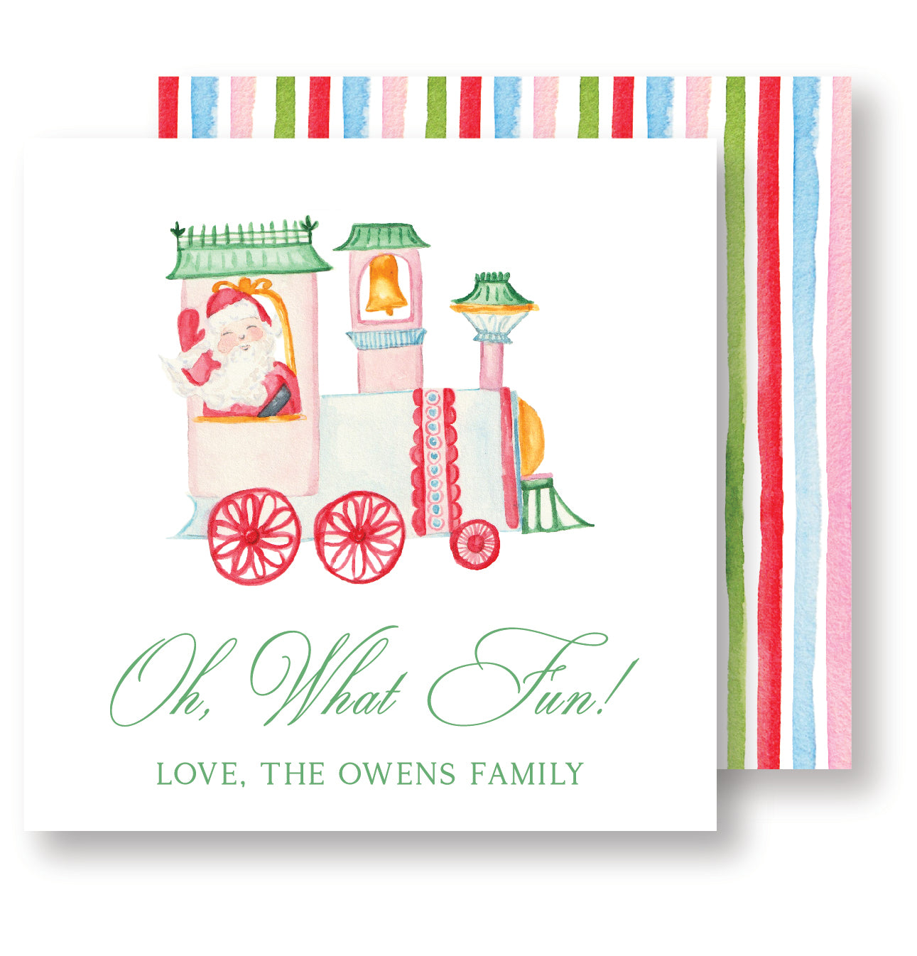 Train Christmas Square Tag