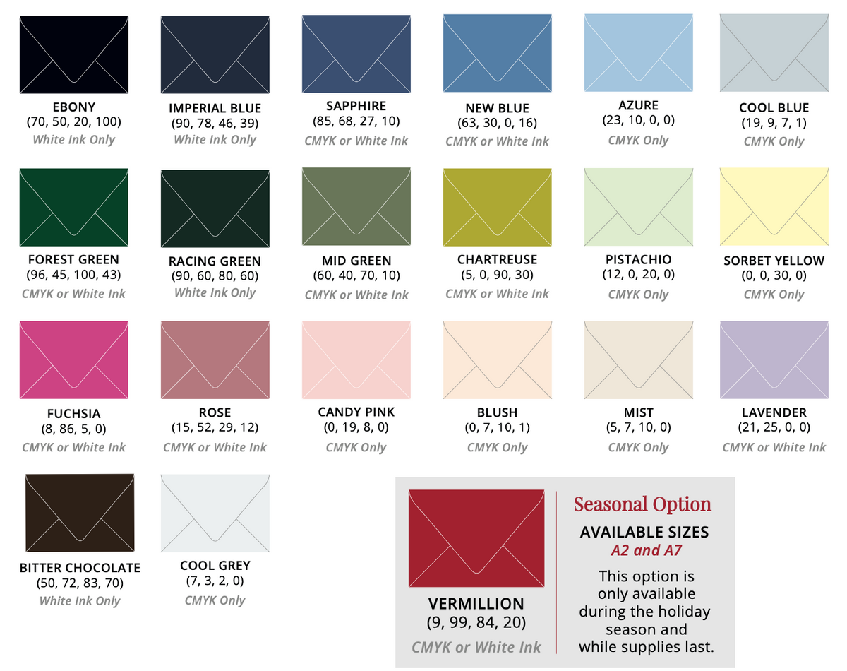 Colored Euro-Flap Envelopes