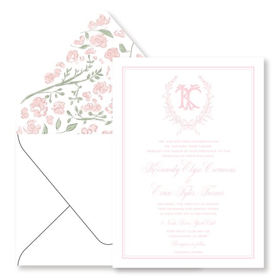 Blush Pink Wedding Invitation