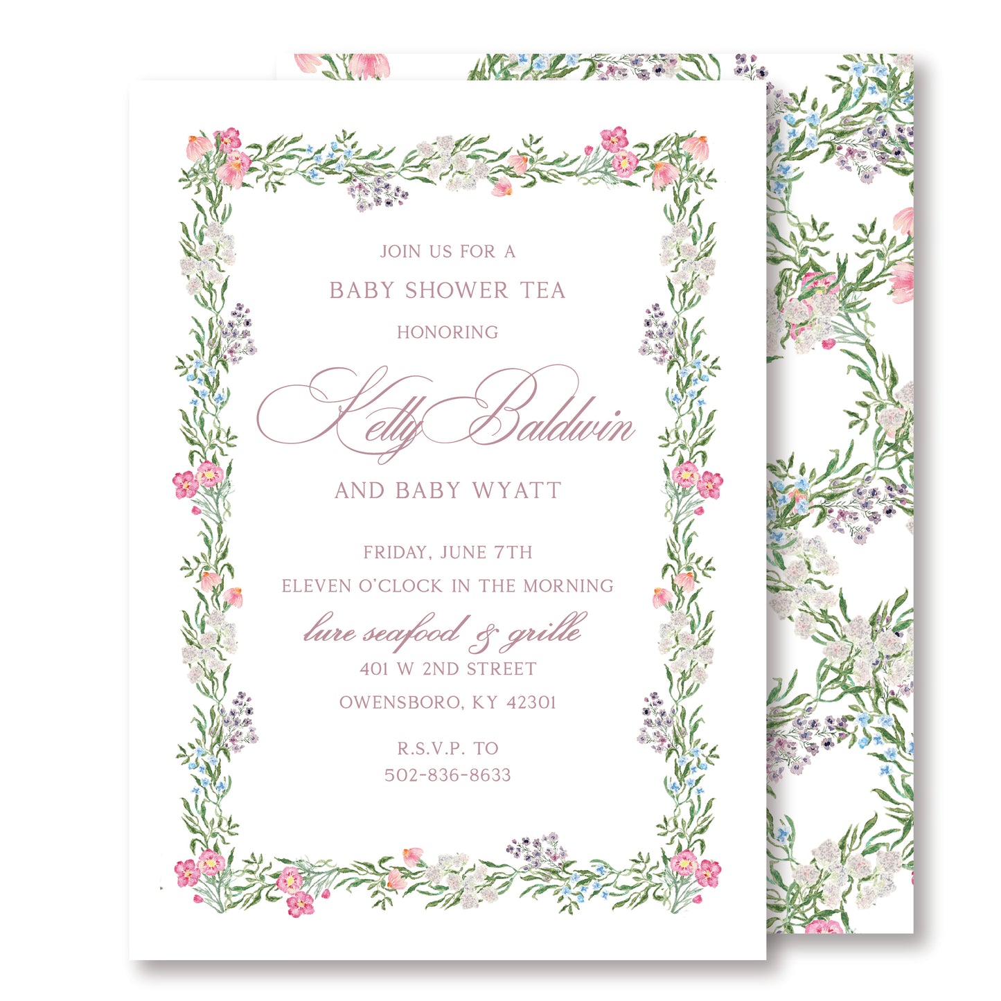 Wildflower Oasis Baby Shower Invite