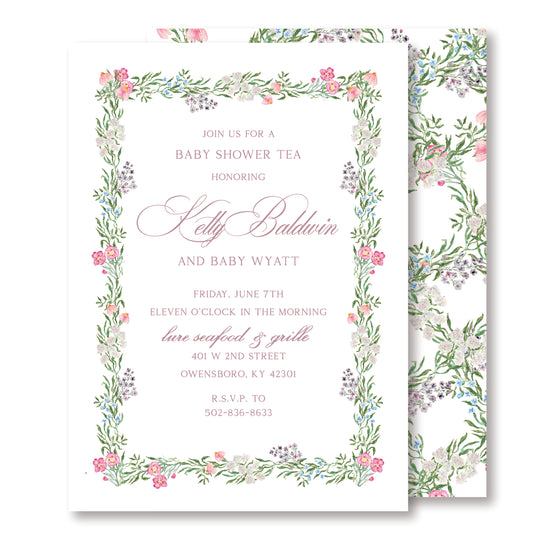 Wildflower Oasis Baby Shower Invite