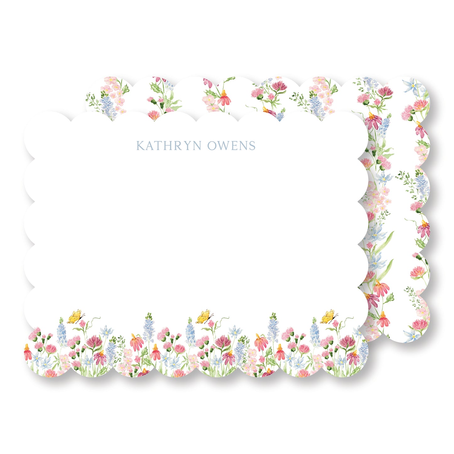 Scalloped Wildflower Stationery