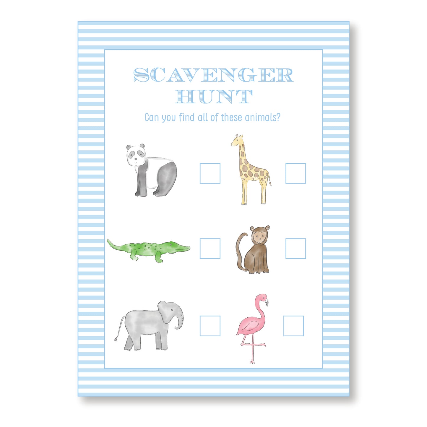 Zoo Scavenger Hunt