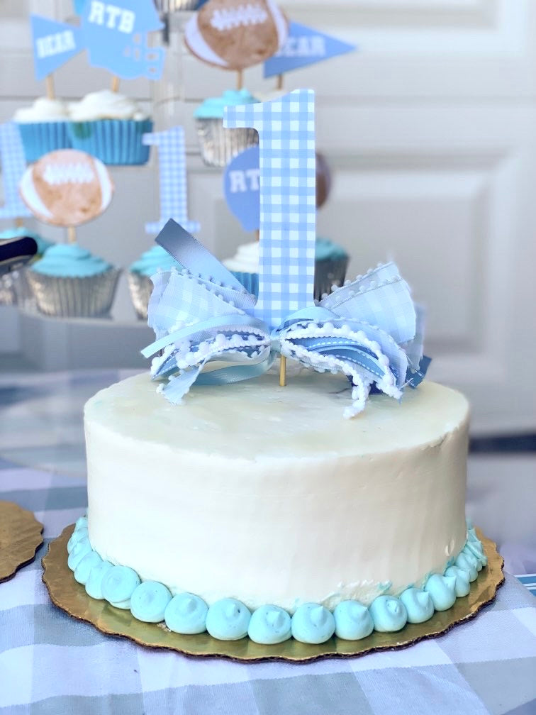 Number Gingham Cake Topper