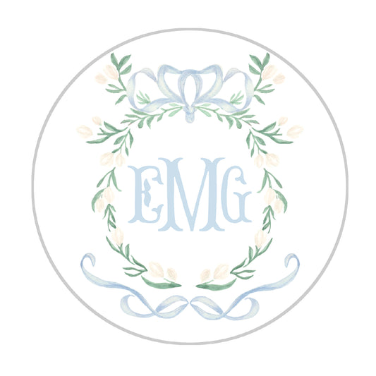 Blue Birthday Crest Cake Topper