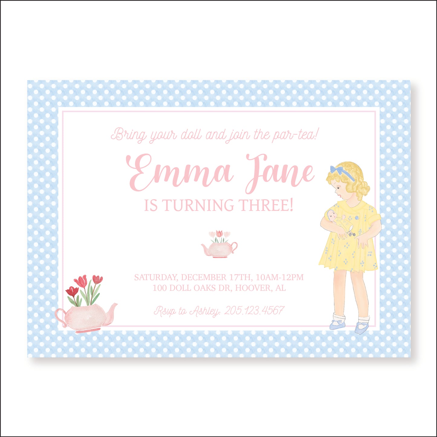 Doll and Me Par-Tea Invitation