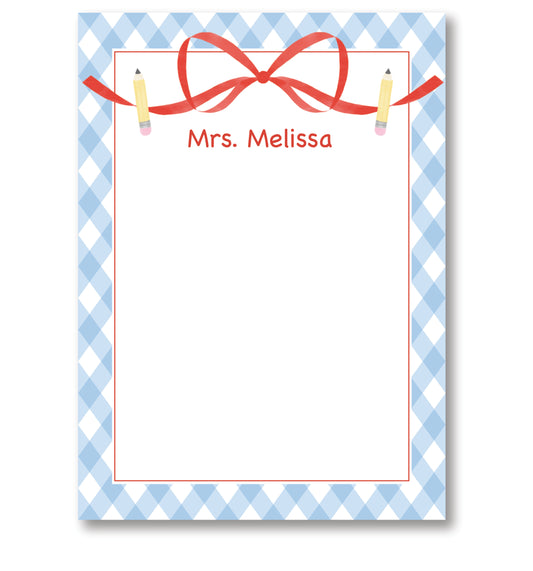 Teacher Bow Notepad