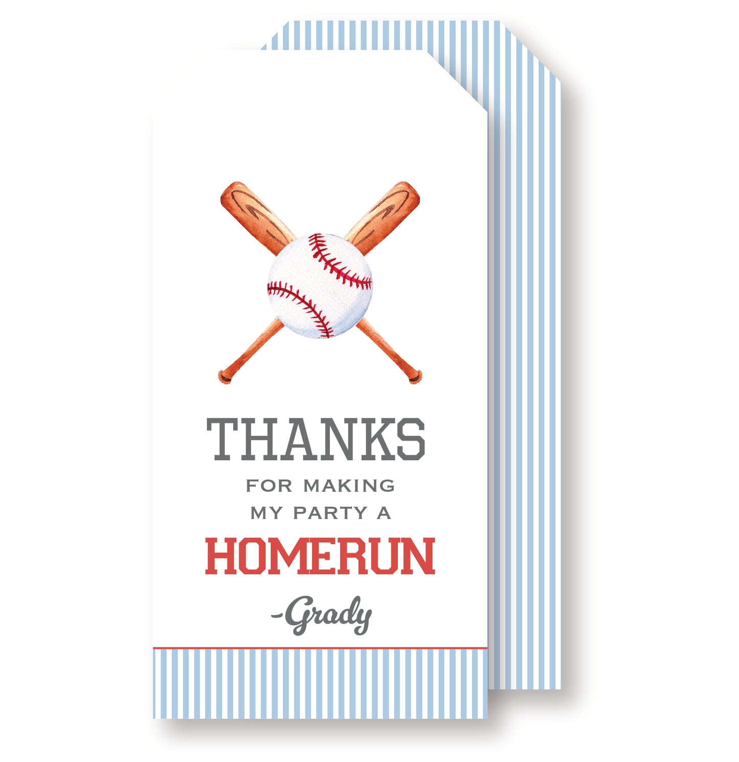 Baseball Party Favor Tag