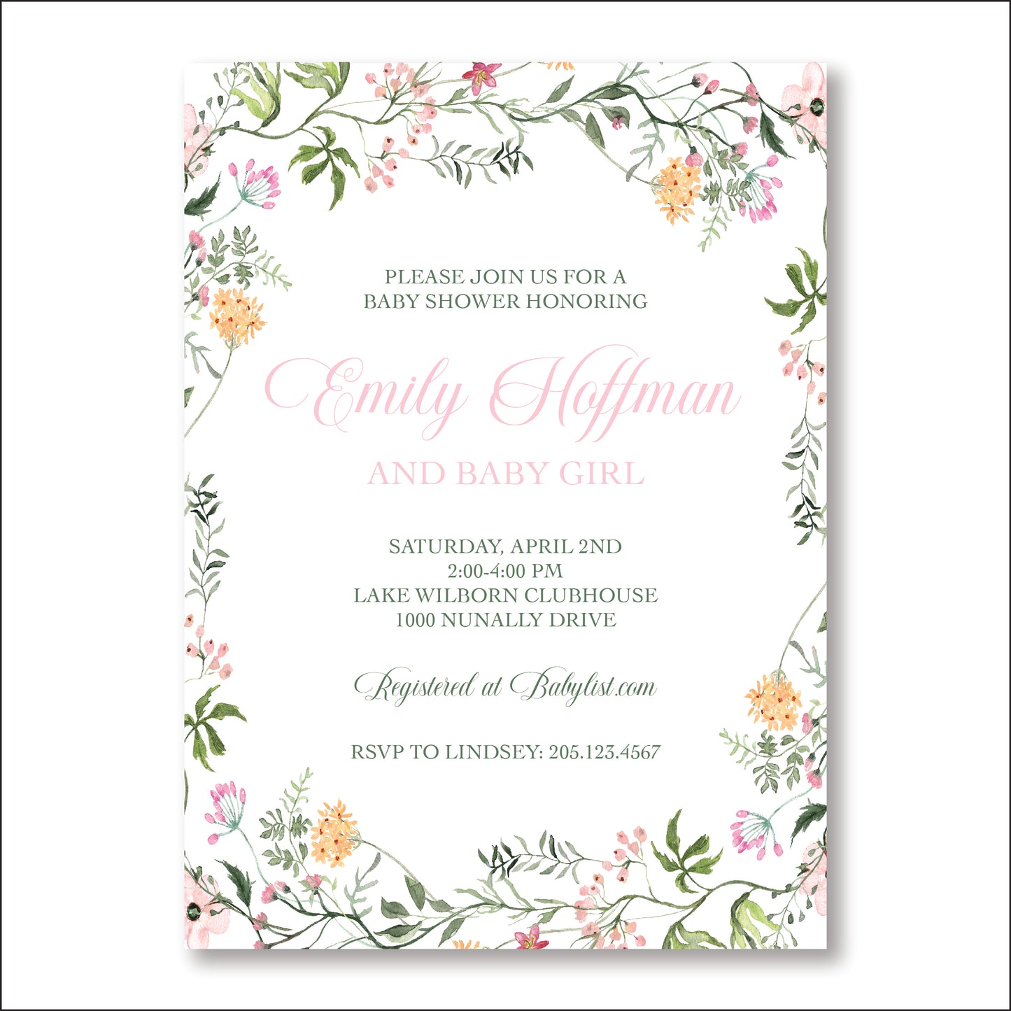 Spring Baby Shower Invitation