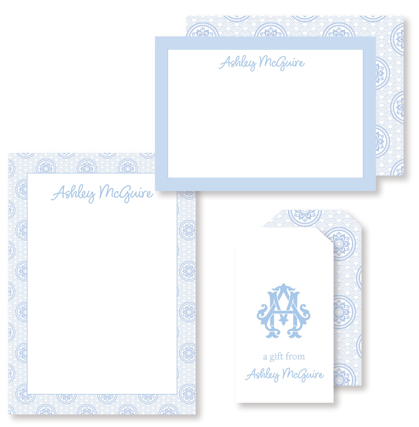 Blue Medallion Chinoisserie Set