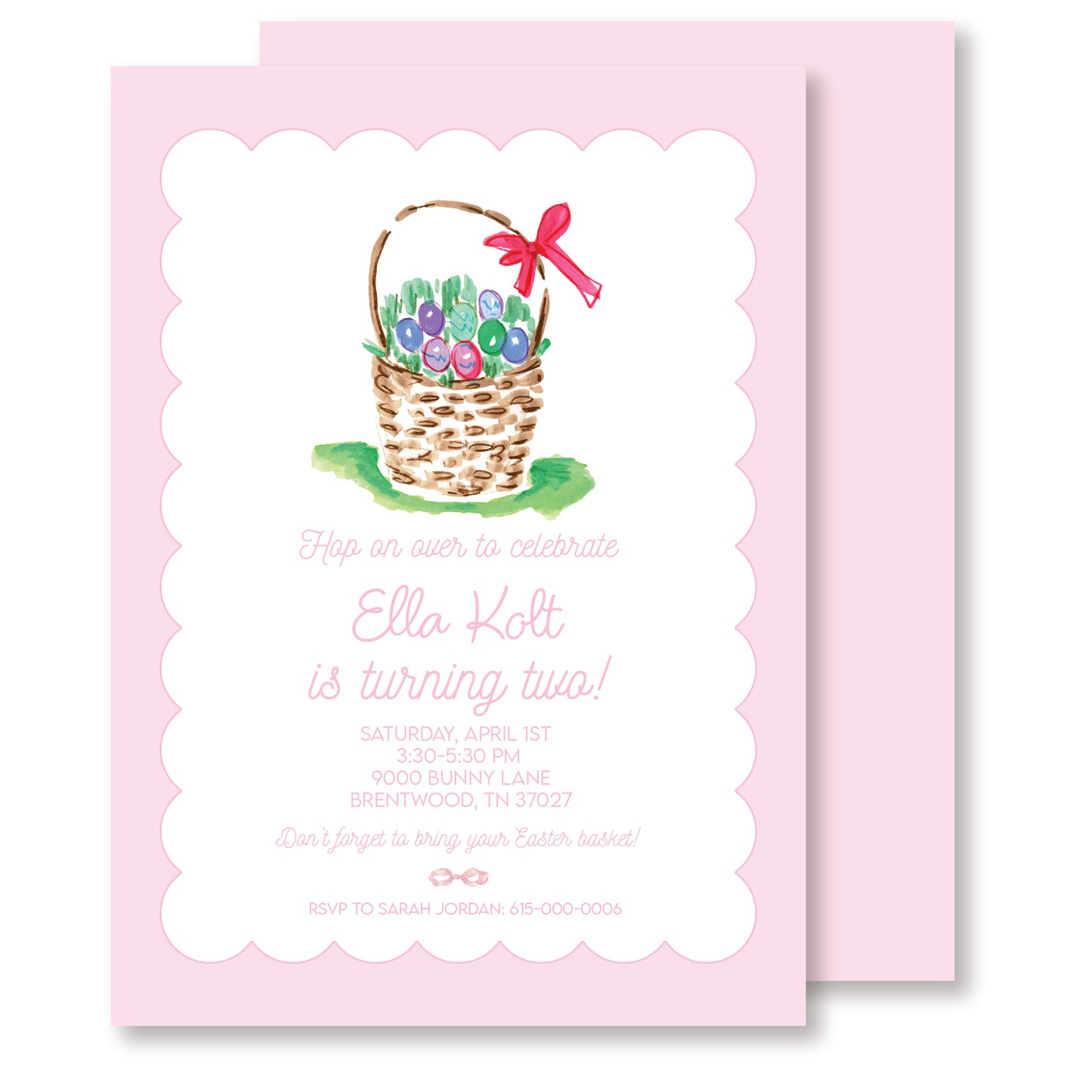 Pink Bunny Invitation