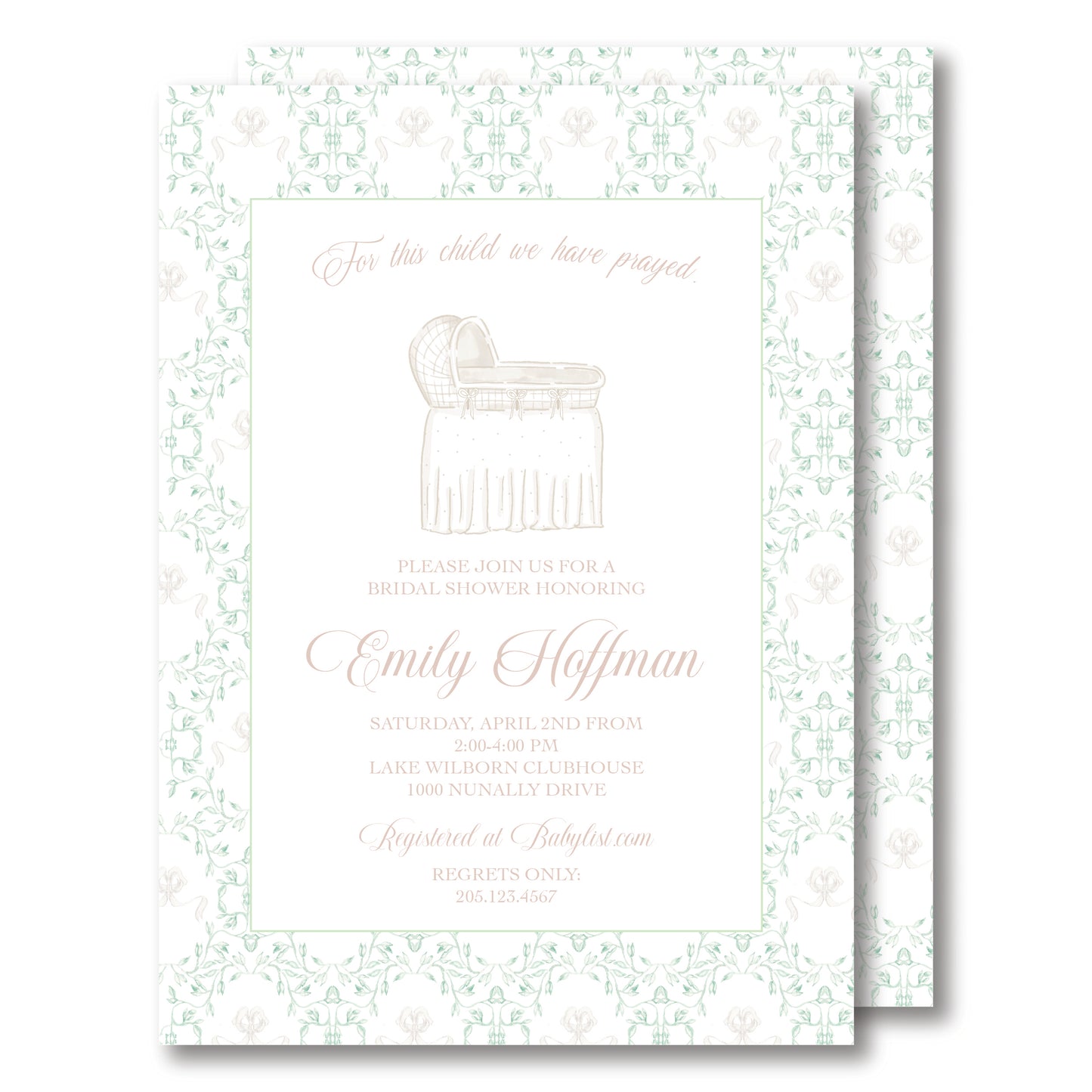 Neutral Crib Baby Shower Invitation
