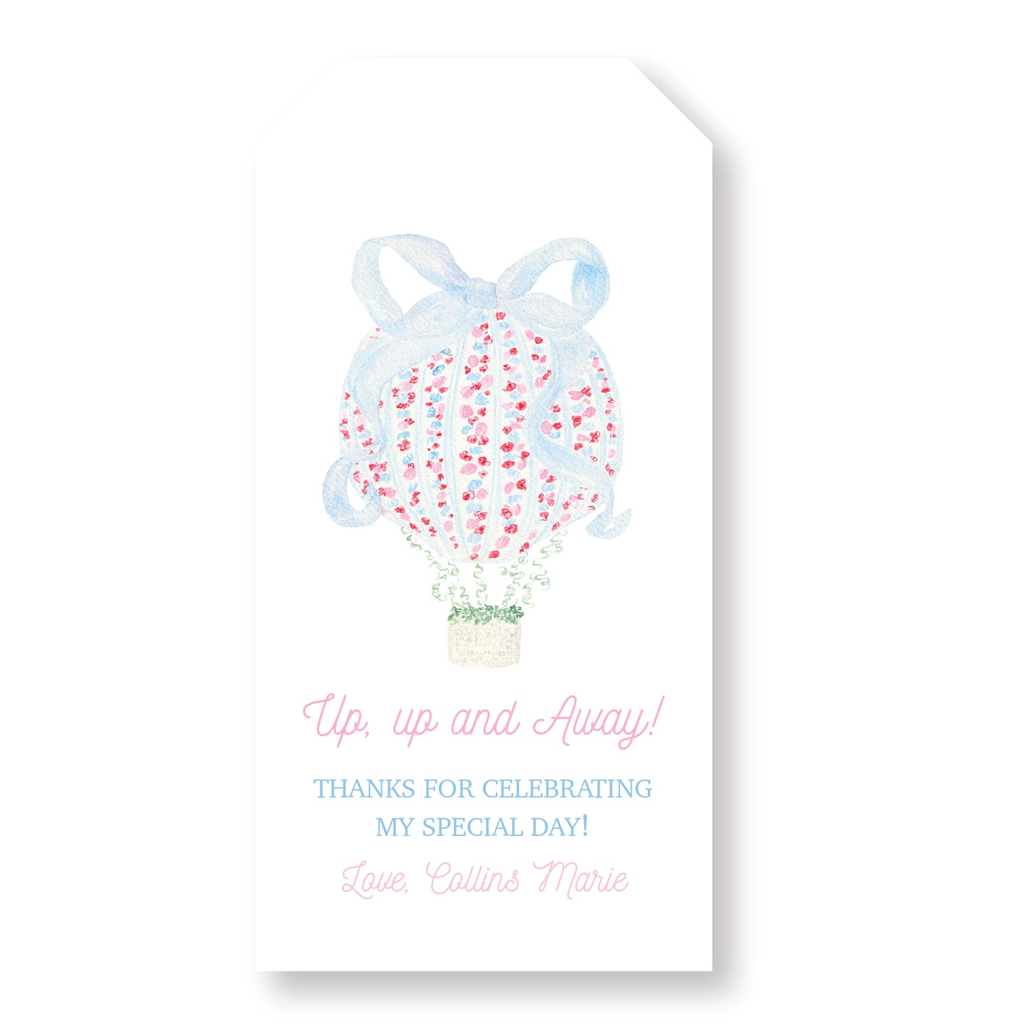 Hot Air Balloon Party Tag