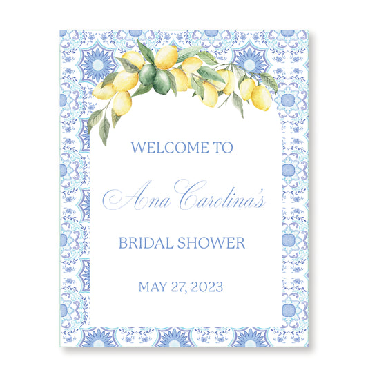 Mediterranean Chinoiserie Bridal Sign