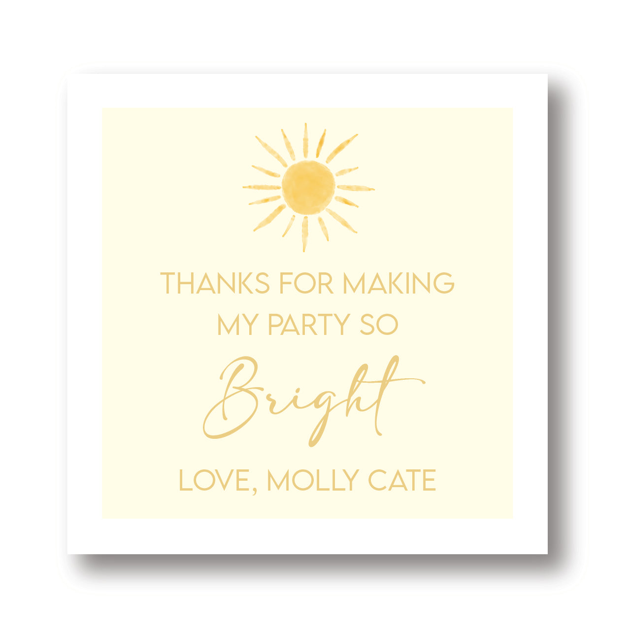 Sunshine Party Tag