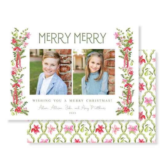 Holiday Poinsettia 2 photo Card