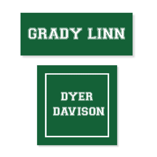 Varsity Water Resistant Name Label Stickers