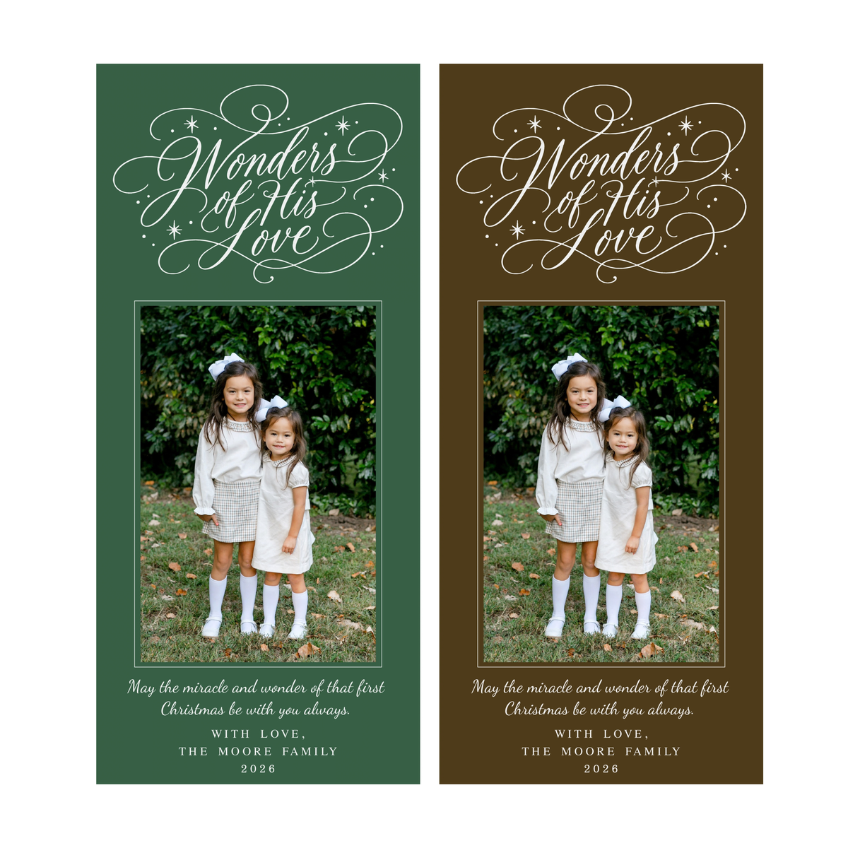 Wonders of His Love Slim Christmas Card