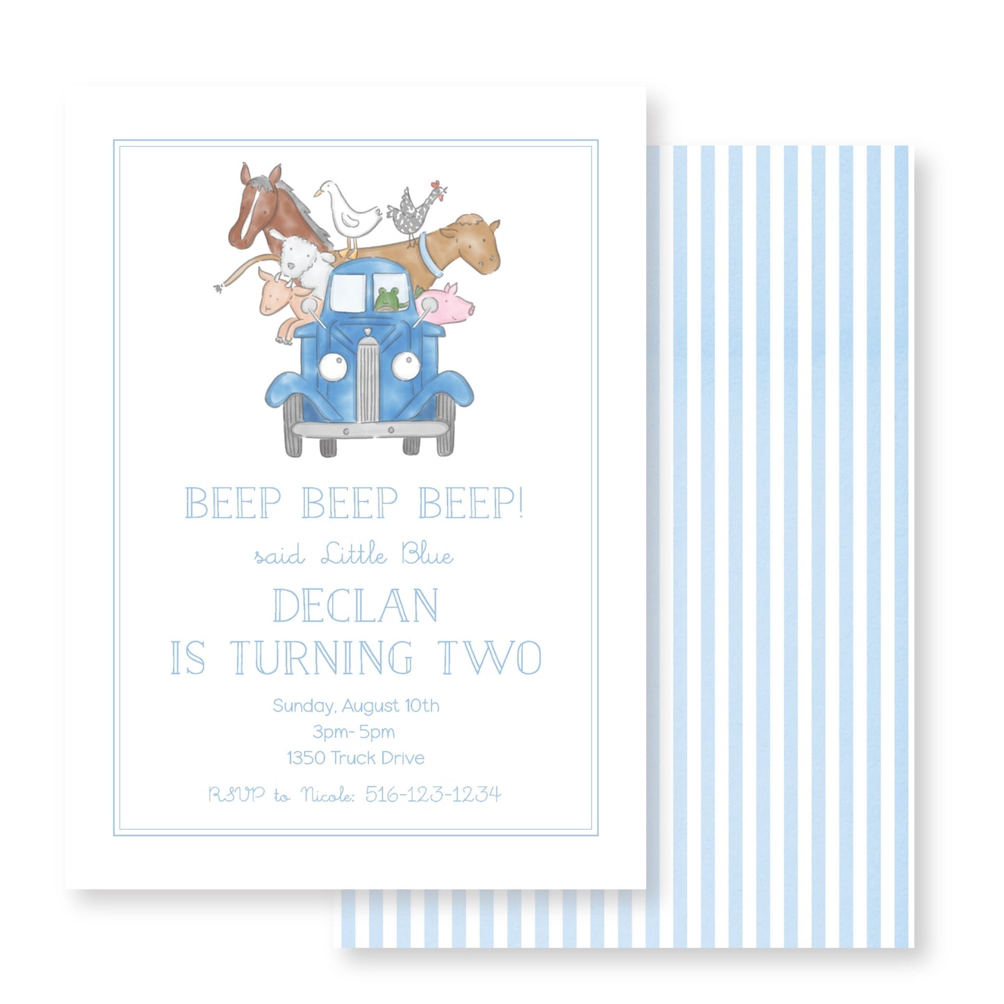 Little Blue Truck Invite