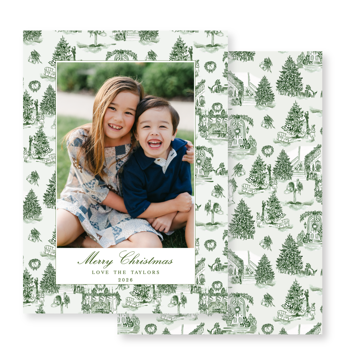 Christmas Toile Photo Card