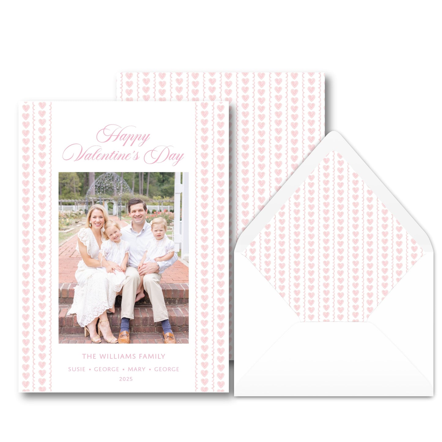 Blushing Hearts Valentine card