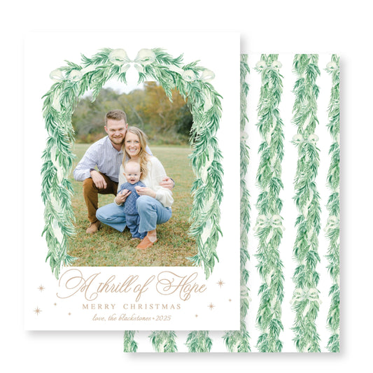 Comfort and Joy Garland Christmas Card Photo