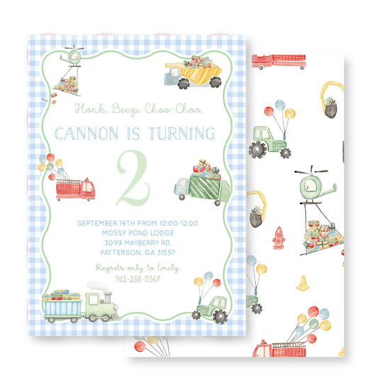 Things That Go Birthday Invitation | Transportation Birthday Party
