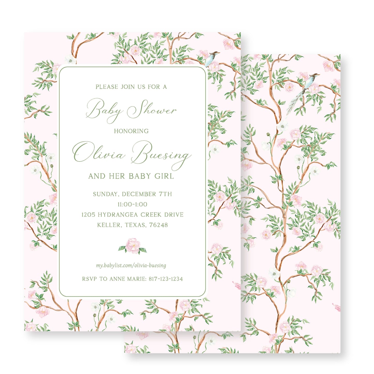 Pink Chinoiserie Baby Shower