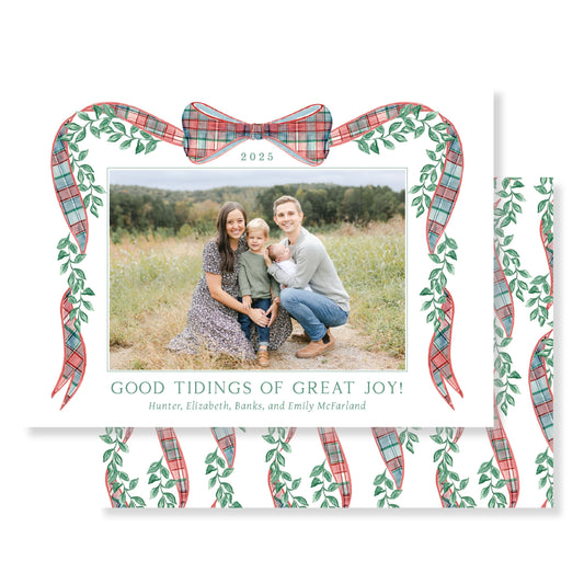 Heritage Plaid Christmas Card Horizontal