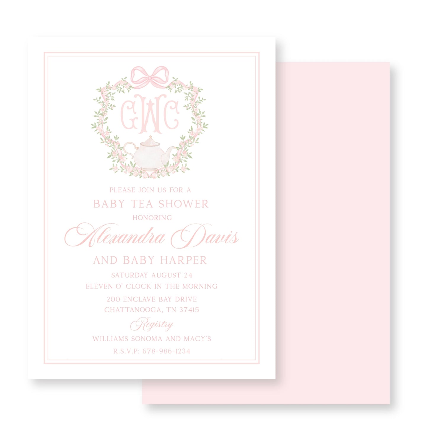 Tea Baby Shower Invite